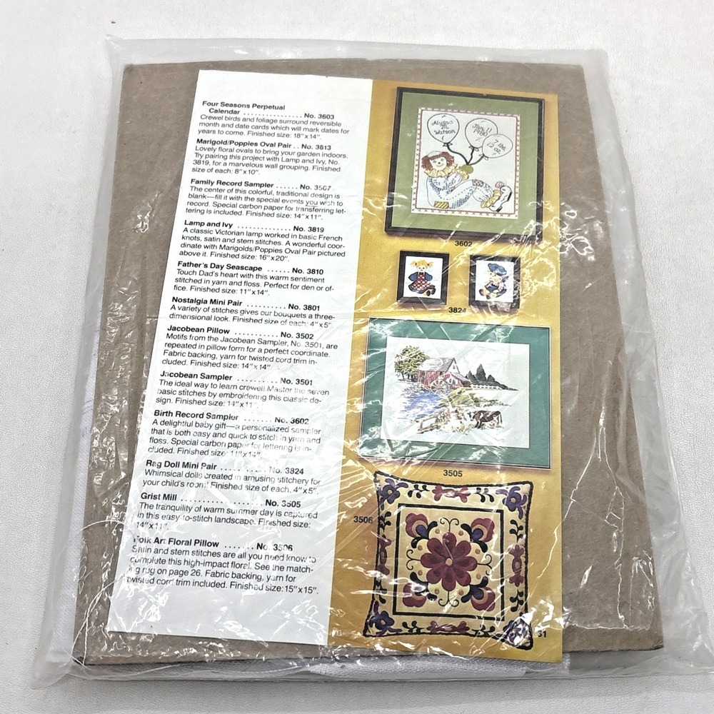 Artcraft Grist Mill‎ #3505 Crewel Craft Kit Sewing Vintage 70s Farm Needlecraft
